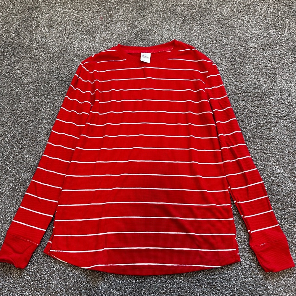 Stars Above Matching Women’s Red and White Stripe PJ Set Size Small
